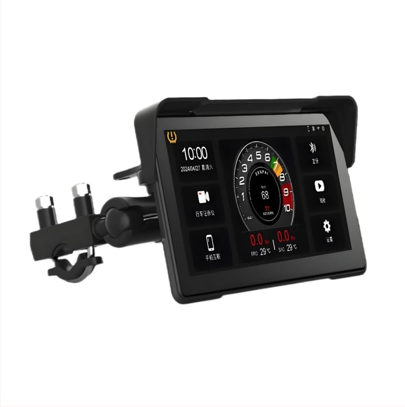 Motociklo priekinė ir galinė 2K vaizdo kamera su dvigubu įrašu, 160° matymo kampas, TF kortelė iki 256 GB, maitinimas 9–24V