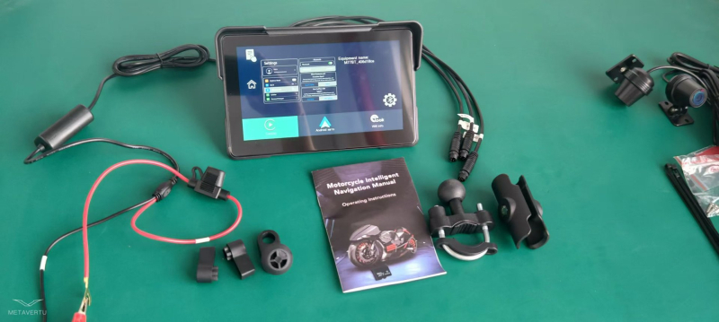 Motociklo priekinė ir galinė 2K vaizdo kamera su dvigubu įrašu, 160° matymo kampas, TF kortelė iki 256 GB, maitinimas 9–24V