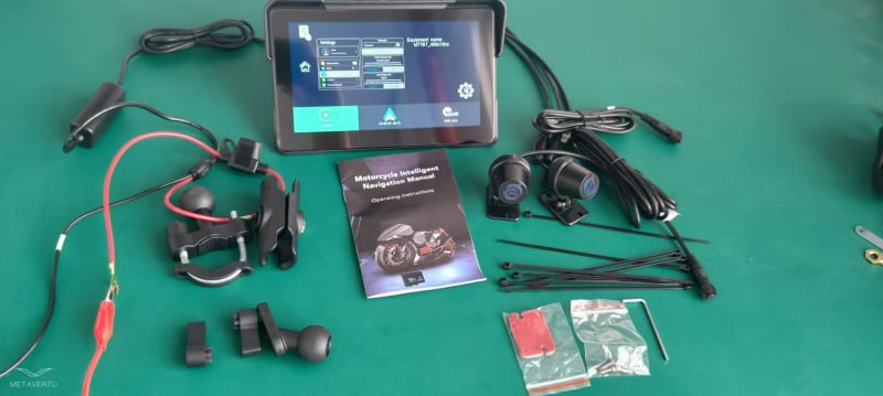 Motociklo priekinė ir galinė 2K vaizdo kamera su dvigubu įrašu, 160° matymo kampas, TF kortelė iki 256 GB, maitinimas 9–24V