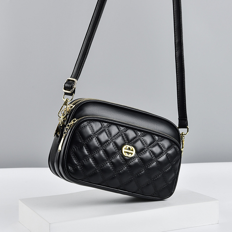 PU mala kvadratna crossbody torba - gradski minimalistički stil, zatvarač, unutarnja džep sa zatvaračem, podstava od poliestera i pamuka, jedna naramenica