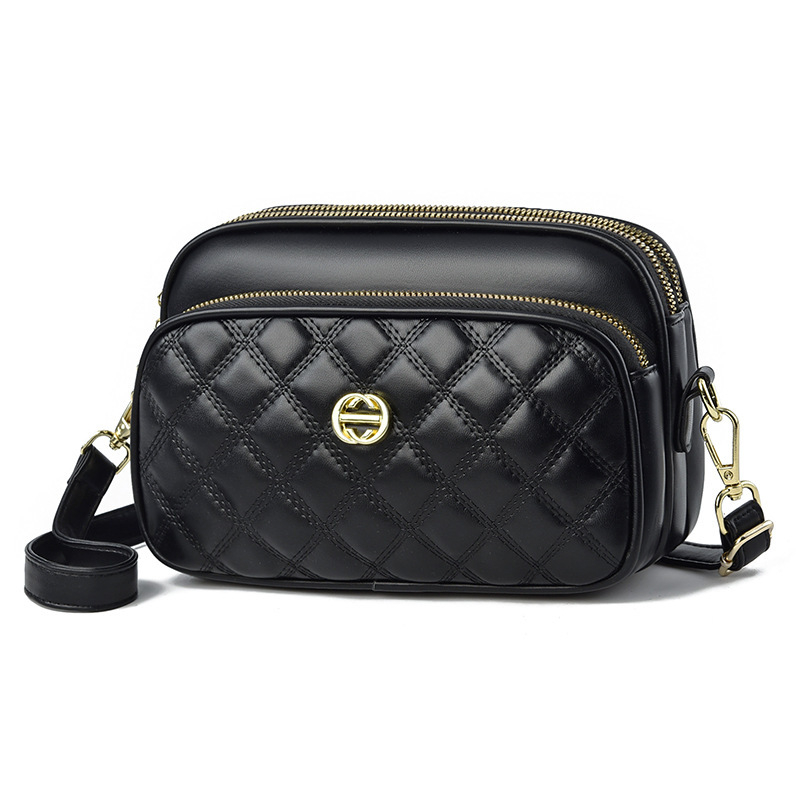 PU mala kvadratna crossbody torba - gradski minimalistički stil, zatvarač, unutarnja džep sa zatvaračem, podstava od poliestera i pamuka, jedna naramenica