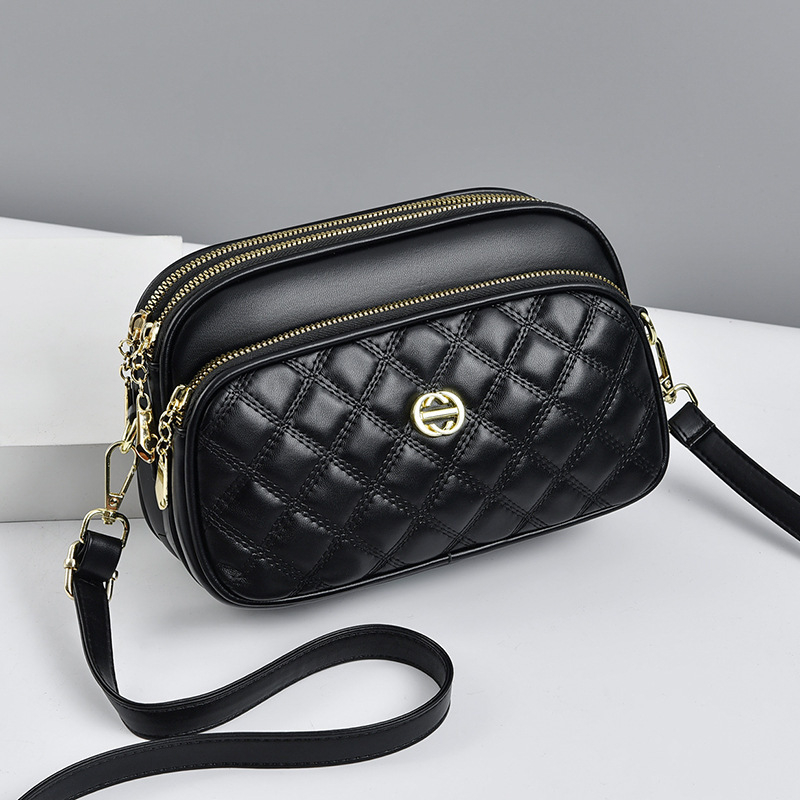 PU mala kvadratna crossbody torba - gradski minimalistički stil, zatvarač, unutarnja džep sa zatvaračem, podstava od poliestera i pamuka, jedna naramenica