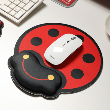 Padă de mouse cu sprijin la încheietură – desen cu fată cu dovleac, mic covoraș din cauciuc, imprimare prin transfer termic, personalizare