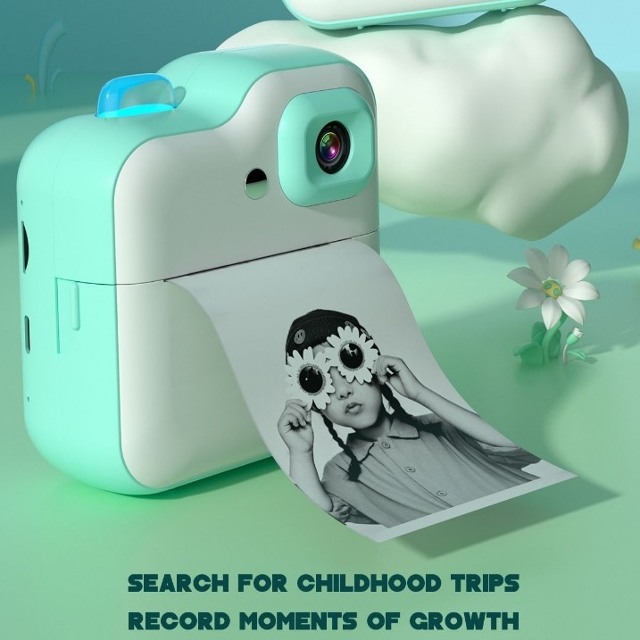 Q6 kiirtrükimise kaamera lastele — kaasaskantav digitaalne kaamera 48 MP sensoriga, 2-tollise HD LCD-ekraaniga, PC ABS korpus, 1200 mAh aku