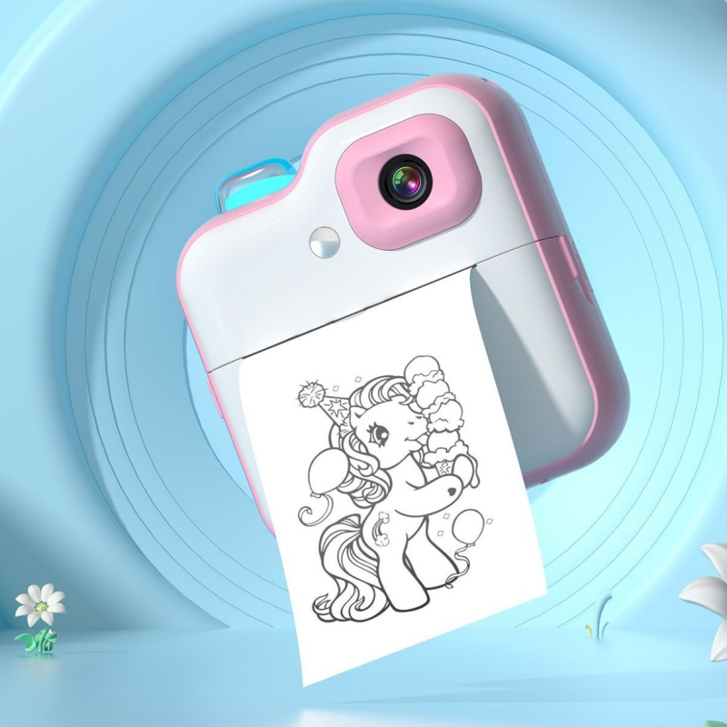 Q6 kiirtrükimise kaamera lastele — kaasaskantav digitaalne kaamera 48 MP sensoriga, 2-tollise HD LCD-ekraaniga, PC ABS korpus, 1200 mAh aku