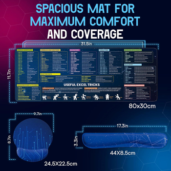 Covoraș de birou cu suport pentru încheietură, din cauciuc și țesătură, transfer termic, OEM/personalizabil