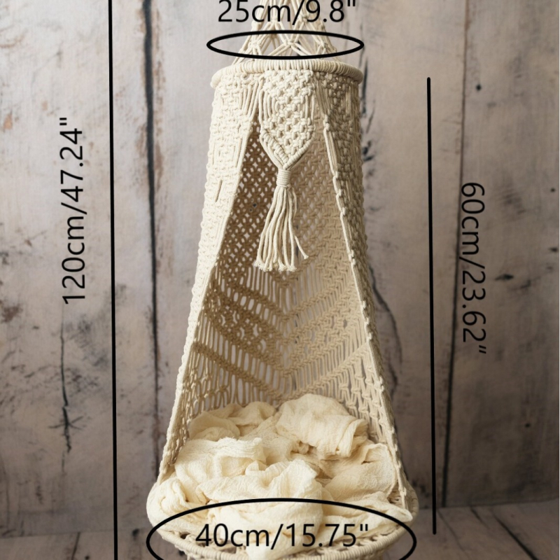 Νεογέννητος χαμάκ για φωτογράφηση, δαντελένιος κρεμαστός χαμάκ, μικρό στούντιο προπ, υλικά: βαμβάκι και μέταλλο, 1 kg