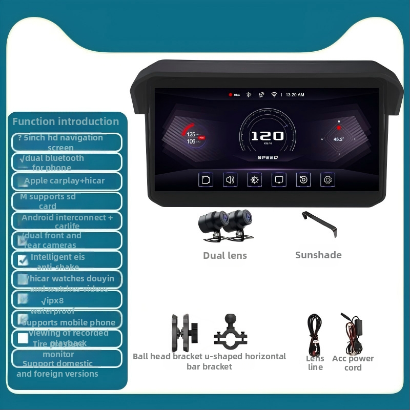 Mt12 mootorratta sõiduregistrija, 140° vaateväli, 3 MP sensor, TF-kaardi salvestus kuni 256 GB, 12V toide