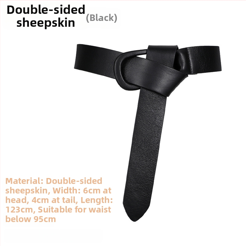 Moteriškas tikros odos paltas su plačiu diržu, dvipusė avies oda, automatinė sagtis, vienos spalvos