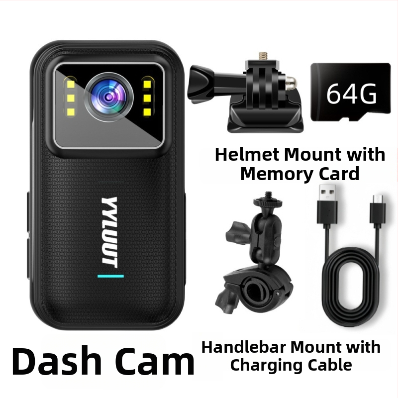 Motociklo dash cam L9 su 140° matomo kampu, 800 000 pikselių, SD kortelė iki 64 GB, atspari vandeniui, HD stabilizavimas