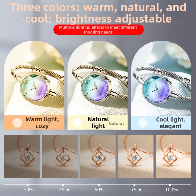 LED studijas gaismas kaste juvelierizstrādājumu fotografēšanai