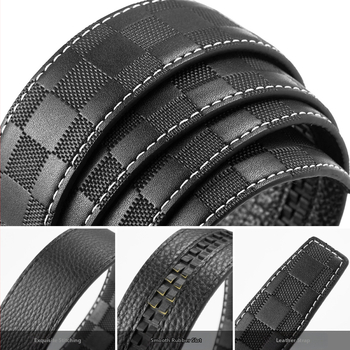 Dante vyriška dirža iš pirmosios odos sluoksnio su kvadratine raštine, lydinio sagtis, automatinis užsegimas, verslo stilius