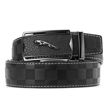 Dante vyriška dirža iš pirmosios odos sluoksnio su kvadratine raštine, lydinio sagtis, automatinis užsegimas, verslo stilius