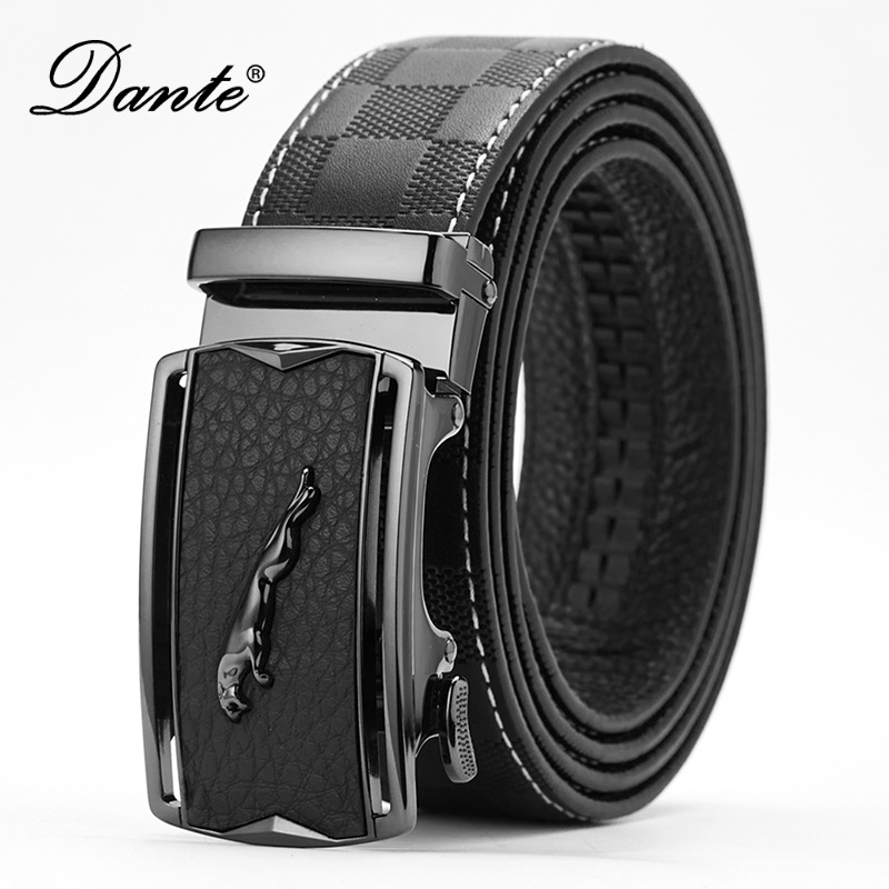 Dante vyriška dirža iš pirmosios odos sluoksnio su kvadratine raštine, lydinio sagtis, automatinis užsegimas, verslo stilius