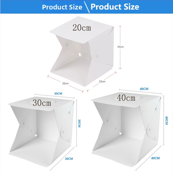 Mini pārnēsājama saliekam LED gaismas kaste ar fona audumu still-life fotografēšanai