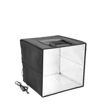 Cutie foto de studio pliabilă cu iluminare LED, model B40, include hârtie de fundal, greutate 2 kg
