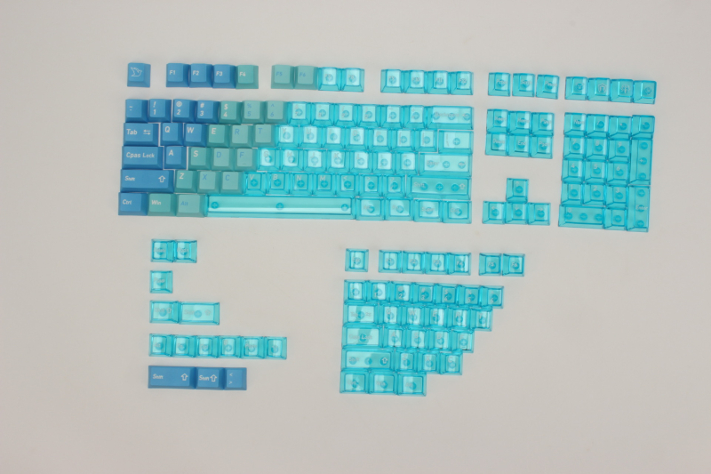 Prozirne kapice tipki za mehaničke tipkovnice — univerzalno za 61/87/98/104 tipki; materijal ABS; vodootporne; bez pozadinskog osvjetljenja; uključuje kapice i alat za vađenje tipki