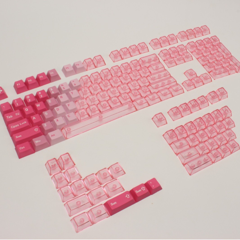 Prozirne kapice tipki za mehaničke tipkovnice — univerzalno za 61/87/98/104 tipki; materijal ABS; vodootporne; bez pozadinskog osvjetljenja; uključuje kapice i alat za vađenje tipki