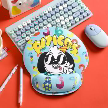 Podloga za miš s potporom za zglob, 3D memorijska pjena, lik psa u naočalama, za prijenosno računalo i tipkovnicu