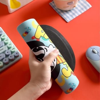 Podloga za miš s potporom za zglob, 3D memorijska pjena, lik psa u naočalama, za prijenosno računalo i tipkovnicu