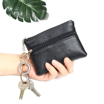 PU novčanik za kovance – Unisex mini novčanik s 1 preklopom, jednobojni uzorak, podstava od poliestera