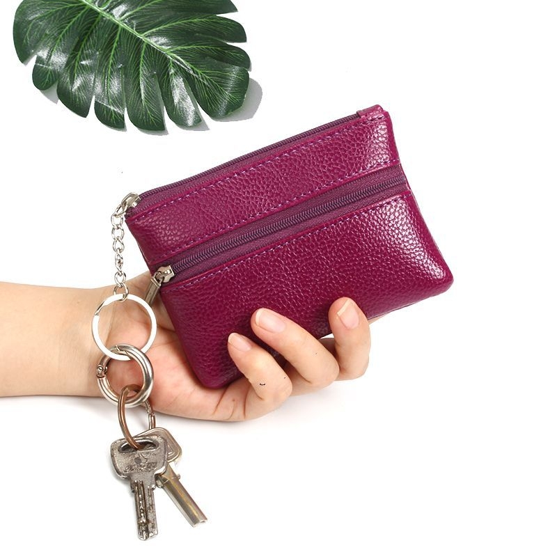 PU novčanik za kovance – Unisex mini novčanik s 1 preklopom, jednobojni uzorak, podstava od poliestera
