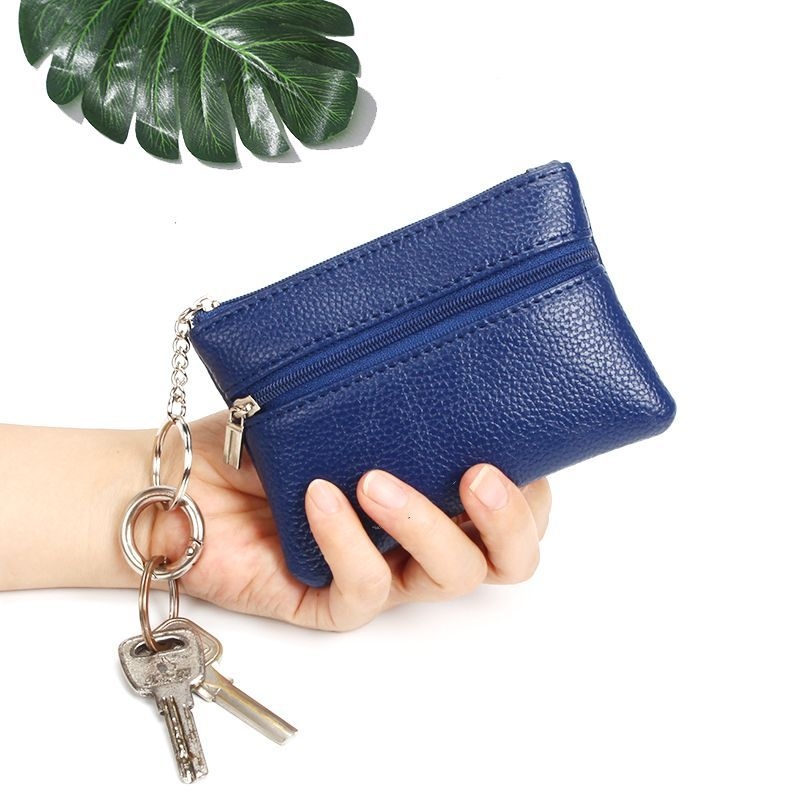 PU novčanik za kovance – Unisex mini novčanik s 1 preklopom, jednobojni uzorak, podstava od poliestera