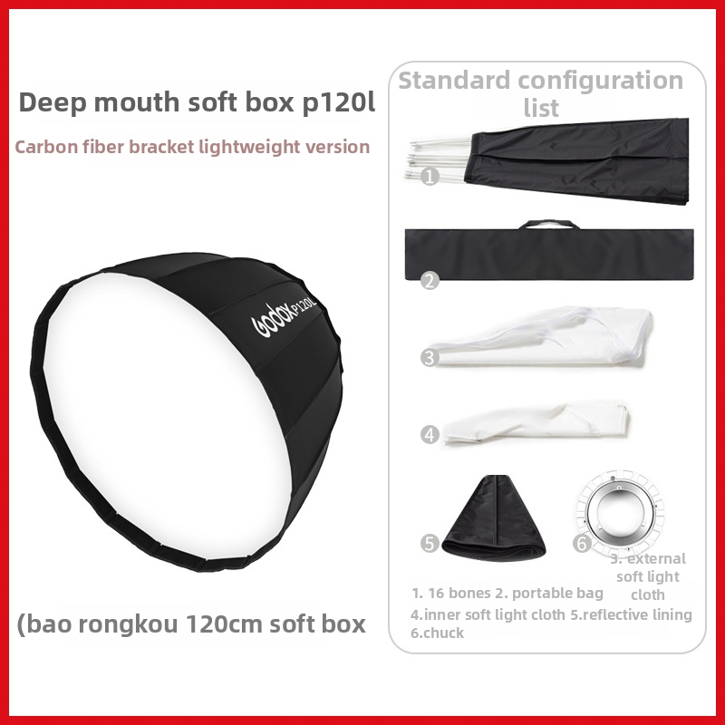 God Cow P120L Parabolic Soft Light Box pentru fotografie, material flocking, greutate 1,79 kg