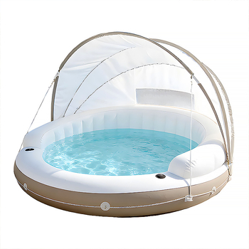 Saidhike Zypsc41648 надуваема лежанка за басейн – двойна облегалка, сенник, PVC екологично чист