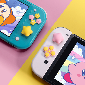 Silikónové nálepky na tlačidlá pre Nintendo Switch Joy-Con a Switch Lite, Model 308 Hviezdičkové tlačidlá, kryty D-Pad a rocker