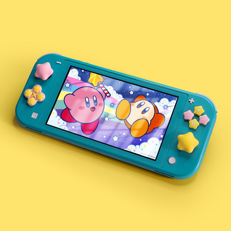 Silikónové nálepky na tlačidlá pre Nintendo Switch Joy-Con a Switch Lite, Model 308 Hviezdičkové tlačidlá, kryty D-Pad a rocker