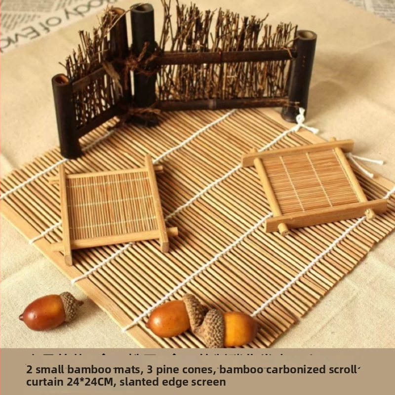 Fotostudijas fona komplekts - retro fona audums ar tējas aizkaru, žoga rekvizīti un tējas paklājiņš | Zīmols: Tingjie, Produkta kods: Pdd1020483342, Tips: Cits