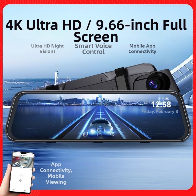 Automobilio DVR kamera su priekyje ir gale įrašymu, 1080p, 170° platus kampas, F1.8 diafragma, TF kortelės palaikymas