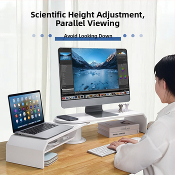 Διπλής οθόνης περιστρεφόμενη βάση ανύψωσης για υπολογιστή, φορητό και επιτραπέζιο monitor – μεταλλική, καθολική