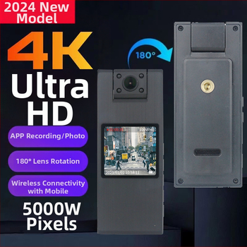 Teisėsaugos kūno kamera, 4K 2160P, 90° matymo kampas, Wi-Fi, USB/HDMI išvestis, palaiko TF kortelę iki 128 GB