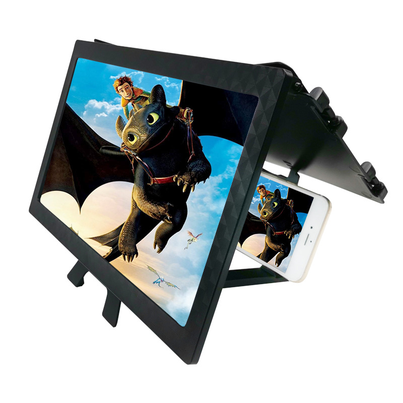 Βάση ενίσχυσης οθόνης για smartphone με πτυσσόμενο μεγεθυντικό φακό, τριών πλευρών σκίαση, μοντέλο F13, ABS HD φακοί