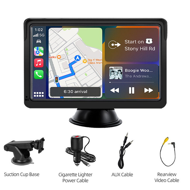 Bežični CarPlay prijenosni zaslon, Bluetooth FM, MP5 multimedija, HD zaslon, napajanje 12V za auto