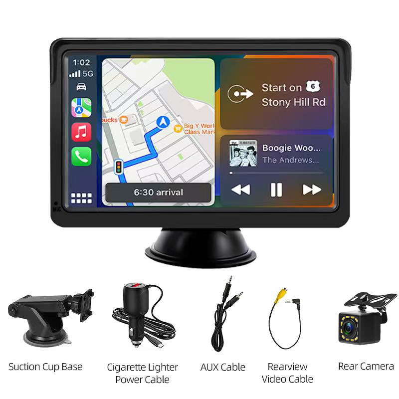Bežični CarPlay prijenosni zaslon, Bluetooth FM, MP5 multimedija, HD zaslon, napajanje 12V za auto