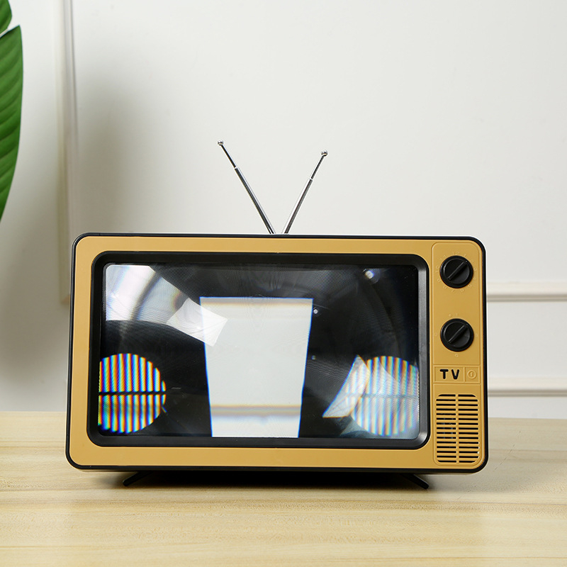 Minso Power Držač za Povećanje Zaslona za Mobitel, Retro TV Stil, ABS + Fresnel Leća, Stolni Držač, Podrška Prilagodbi