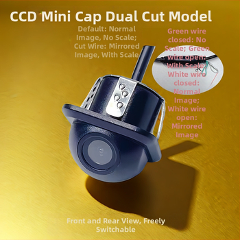 CCD dviejų jungiklių kupolinė automobilių kamera atbulinei vaizdai, plataus kampo