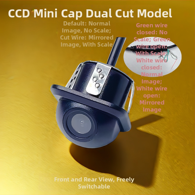 CCD dviejų jungiklių kupolinė automobilių kamera atbulinei vaizdai, plataus kampo