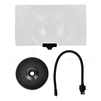 Επιτραπέζιος μεγεθυντικός φακός με μεταλλικό εύκαμπτο βραχίονα, 4x μεγέθυνση, μεγάλο τετράγωνο καθρέπτης, HD για ανάγνωση και επιθεώρηση