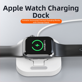 Bezdrôtová magnetická skladacia nabíjačka pre Apple Watch Series 3–6 a SE, výstup 5W, QC3.0