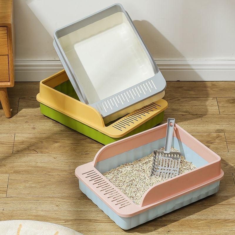 Κουτί άμμου για γάτες – πλήρως ημι-κλειστό, προστασία από διασπορά άμμου, υλικό PP, μάρκα Qinshang