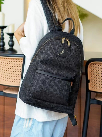 Unisex hátizsák kockás mintával – 20 L alatt, kompatibil 12 hüvelykes laptophoz, kopásálló, görbült vállpántokkal