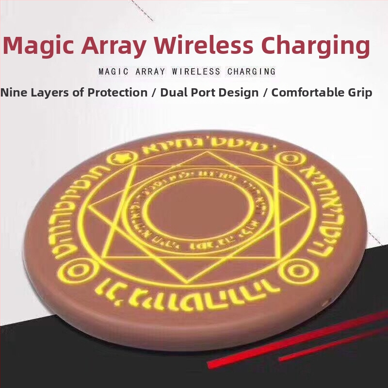 10W bezdrôtová nabíjačka – Magic Circle disk, rýchle nabíjanie so zvukovým efektom, vstup 9V, výstup 1A