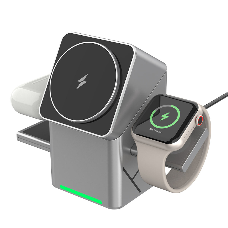 XW10 Bežični punjač s rotirajućim Rubikovim kockom – 15W brzo punjenje, magnetsko, tri u jednom, stolni punjač