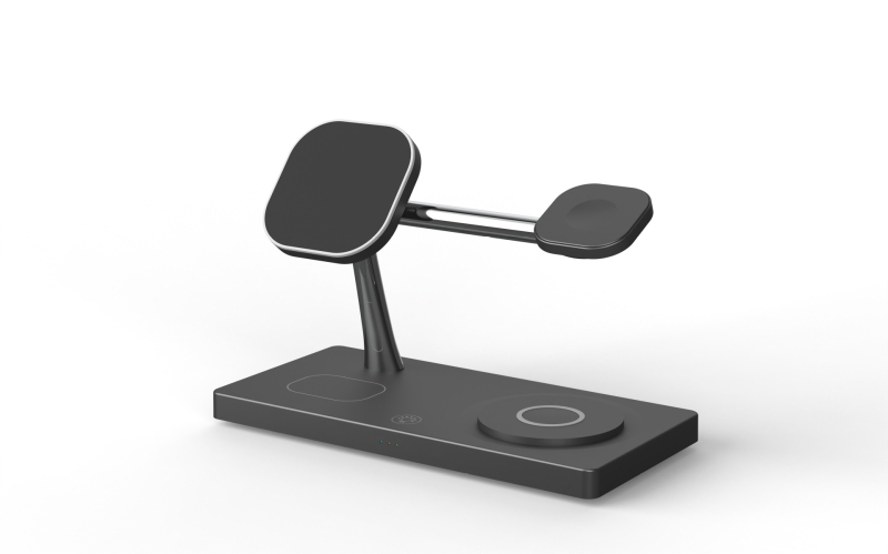 7-σε-1 βάση ασύρματης φόρτισης για επιτραπέζιο ρολόγι με νυχτερινό φως, μαγνητικός φορτιστής Qi, γρήγορη φόρτιση 15W/35W