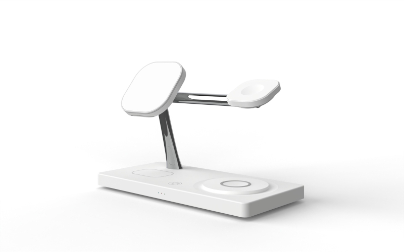 7-σε-1 βάση ασύρματης φόρτισης για επιτραπέζιο ρολόγι με νυχτερινό φως, μαγνητικός φορτιστής Qi, γρήγορη φόρτιση 15W/35W