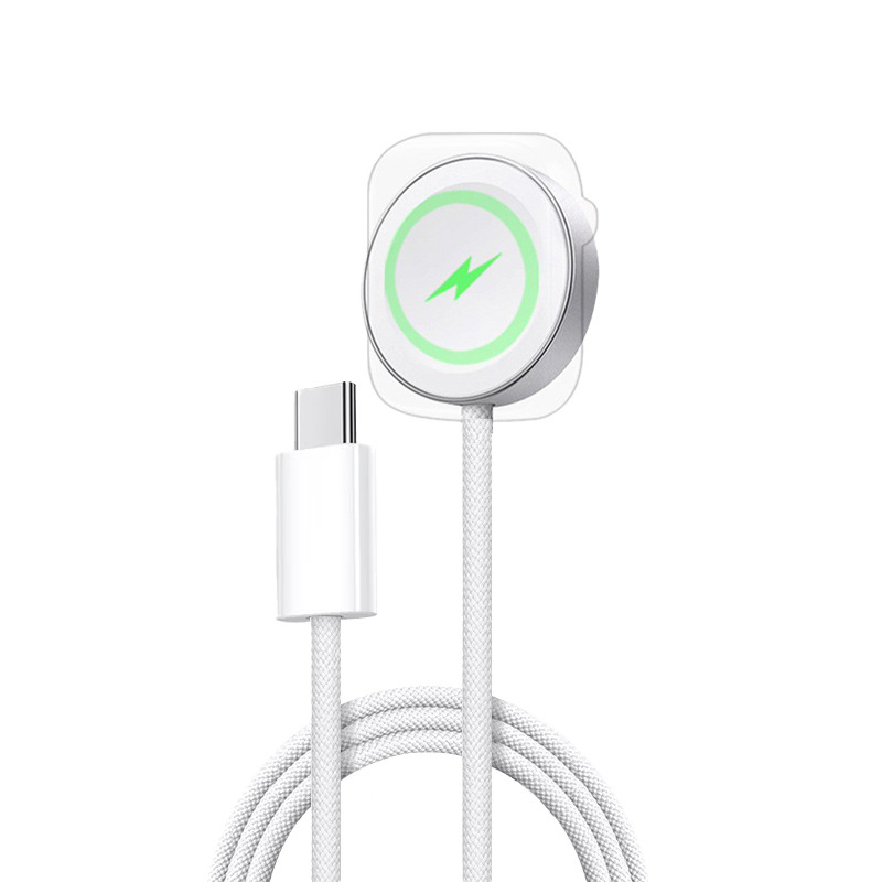 Bežični punjač za Apple Watch s magnetskim punjenjem, S10, PD protokol, 0.5A, 2.5W, pleteni kabel